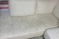 Leather lounge cushions after cleaning