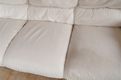 Leather lounge cushions during cleaning